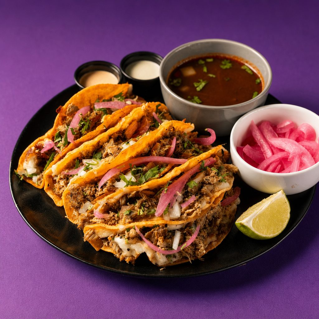 Chicken Birria Tacos.