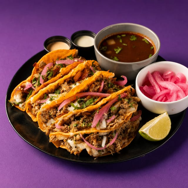 Chicken Birria Tacos.